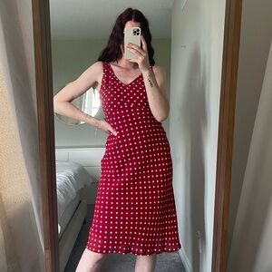 Vintage Red Dress with White Polka Dots 🌹